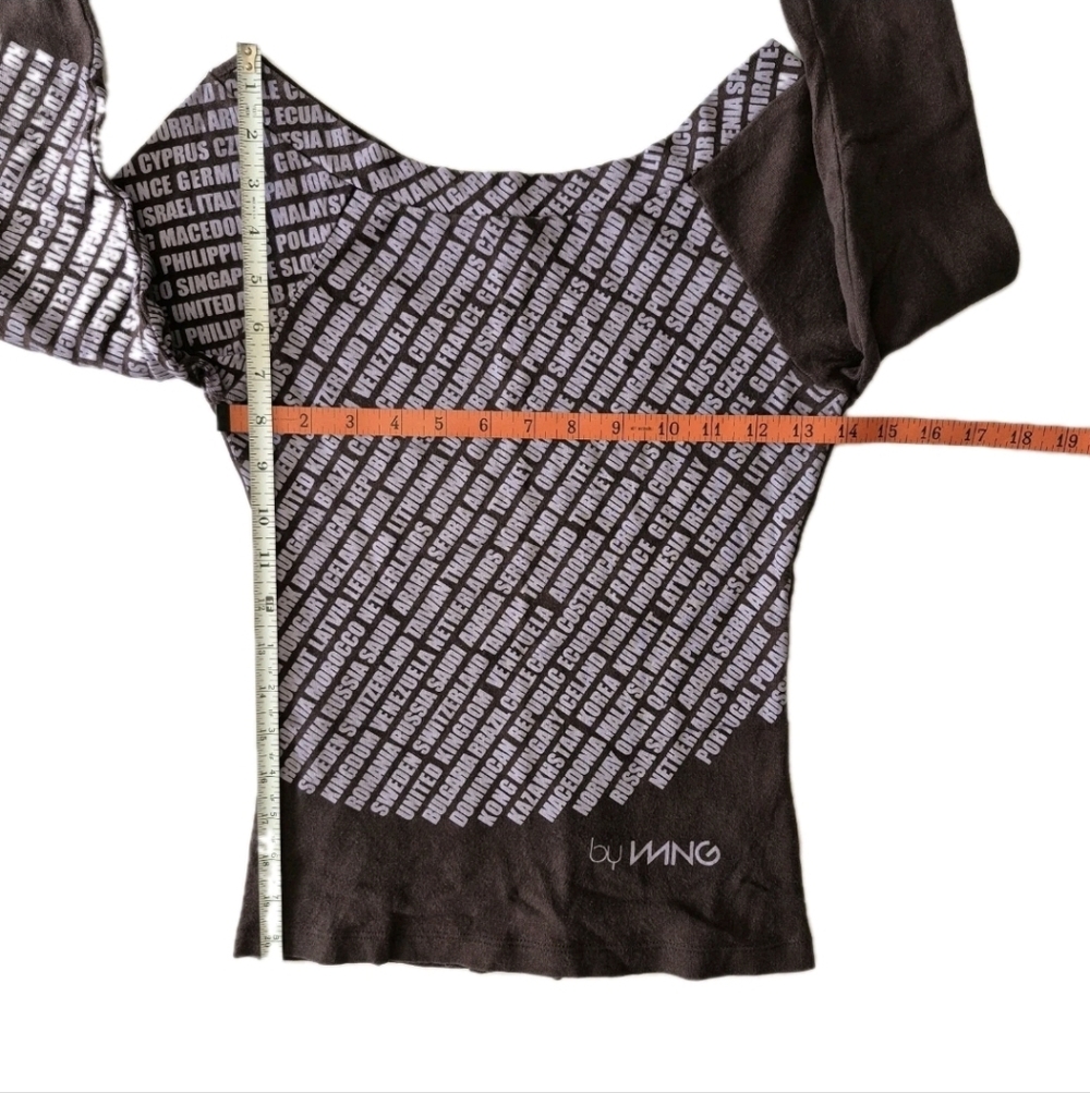 Mango Brown and White Diagonal Country-Print Long Sleeve Tee - Picture 7 of 11